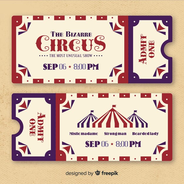 Entrada de circo vintage