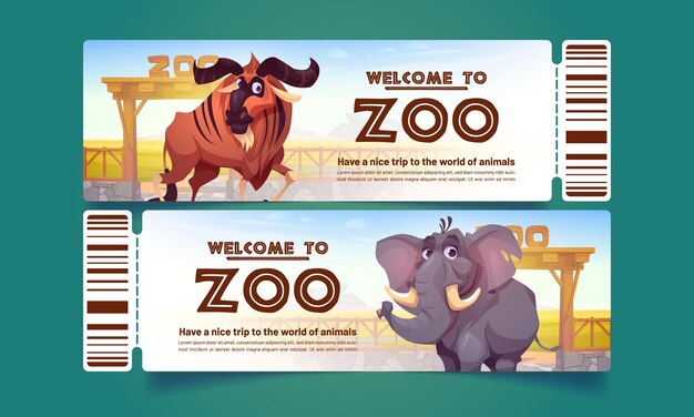 Entradas al zoológico con búfalos y elefantes
