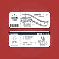 Vector gratuito entradas de cine serie vintage