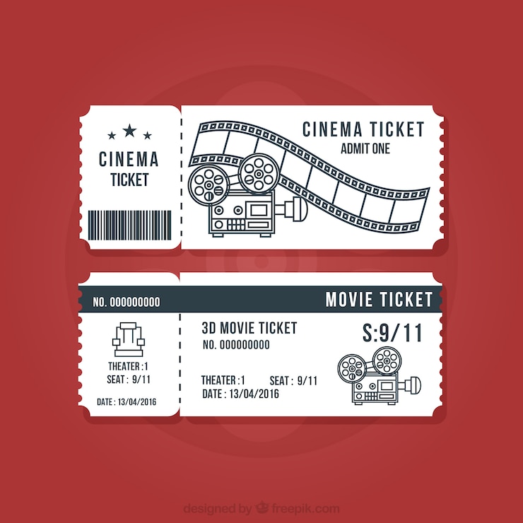 Vector gratuito entradas de cine serie vintage