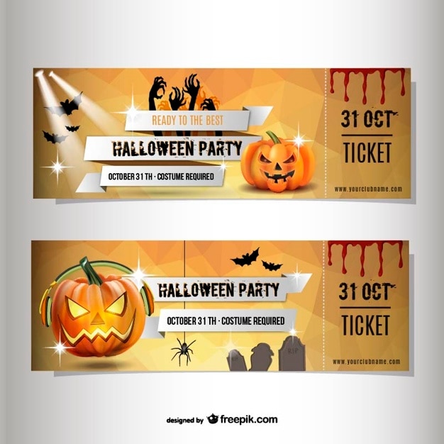 Entradas para fiesta de disfraces de halloween