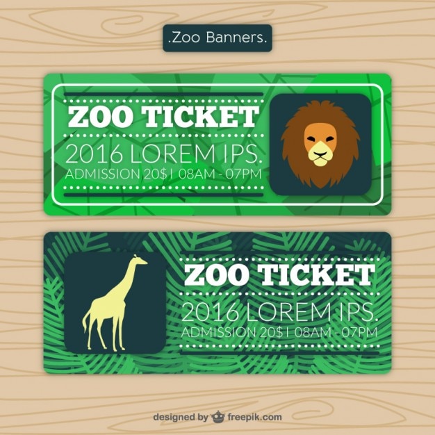 Entradas de zoo con león y jirafa 
