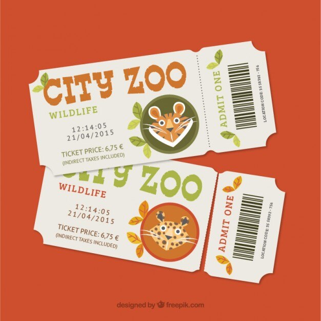Entradas de zoo con leopardo y tigre