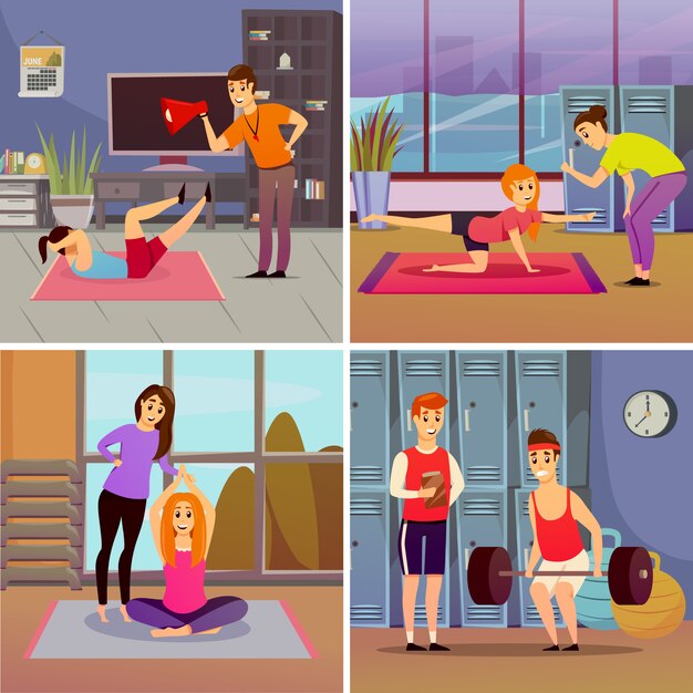 Entrenador personal deportivo Concepto ortogonal