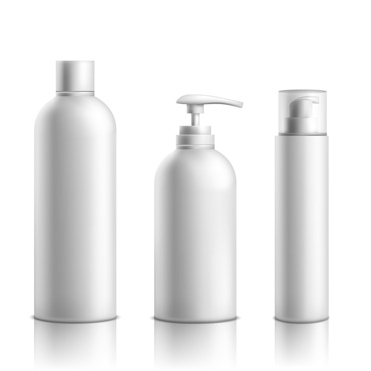 Vector gratuito envasado de la línea de productos cosméticos para el cuidado de la piel