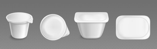 Envase de plástico para yogur y productos lácteos