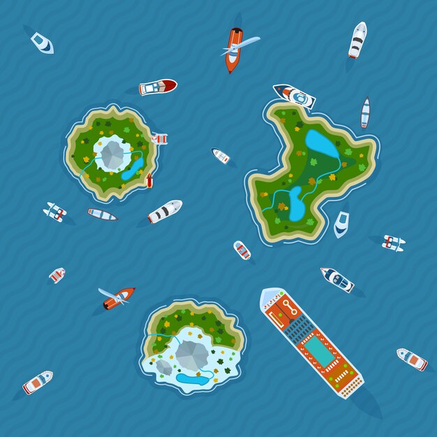Se envía alrededor de la vista superior de las islas