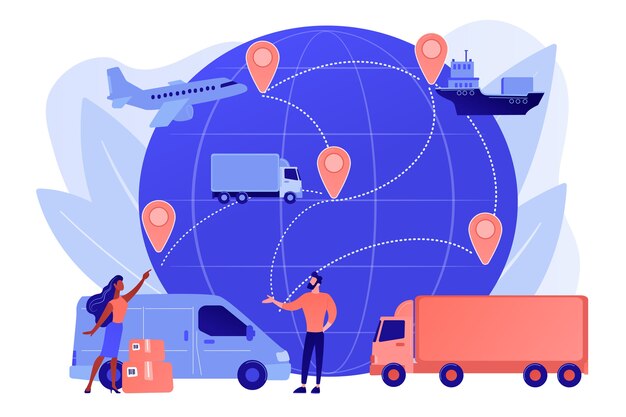 Envío internacional de mercancías de la tienda de Internet