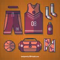 Vector gratuito equipamiento de baloncesto