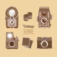 Vector gratuito equipo de cámara vintage
