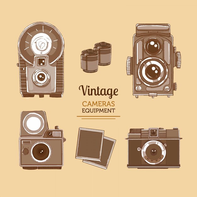 Equipo de cámara vintage