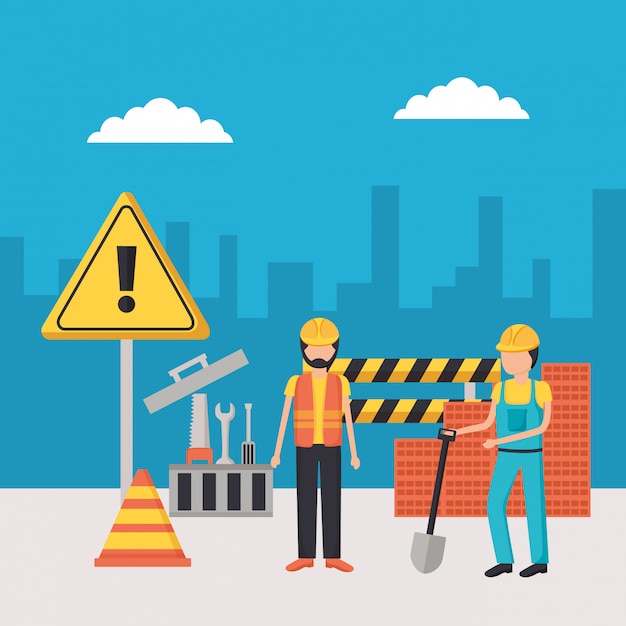 Equipo de construcción del trabajador