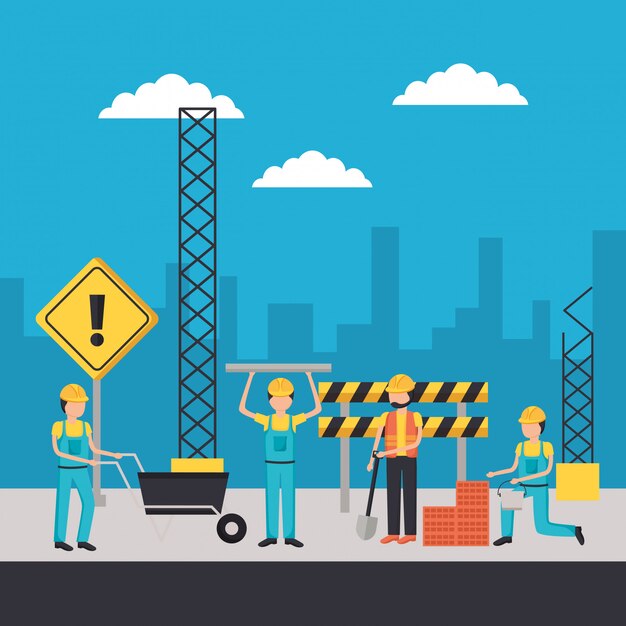 Equipo de construcción del trabajador