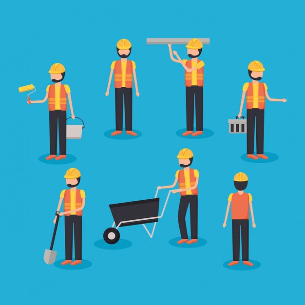 Equipo de construcción del trabajador
