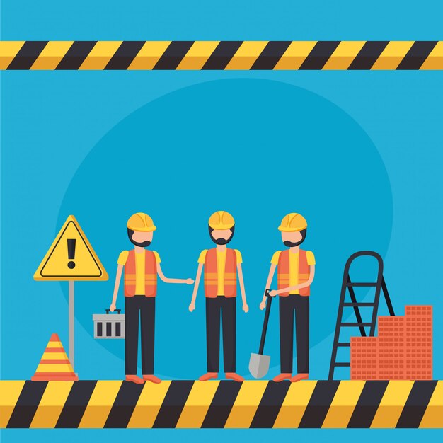 Equipo de construcción del trabajador