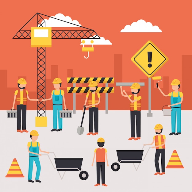 Equipo de construcción del trabajador