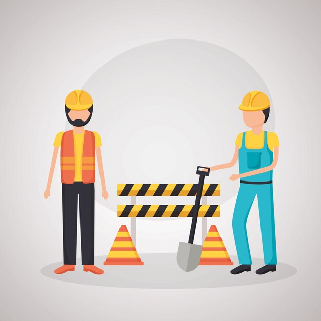 Equipo de construcción de los trabajadores