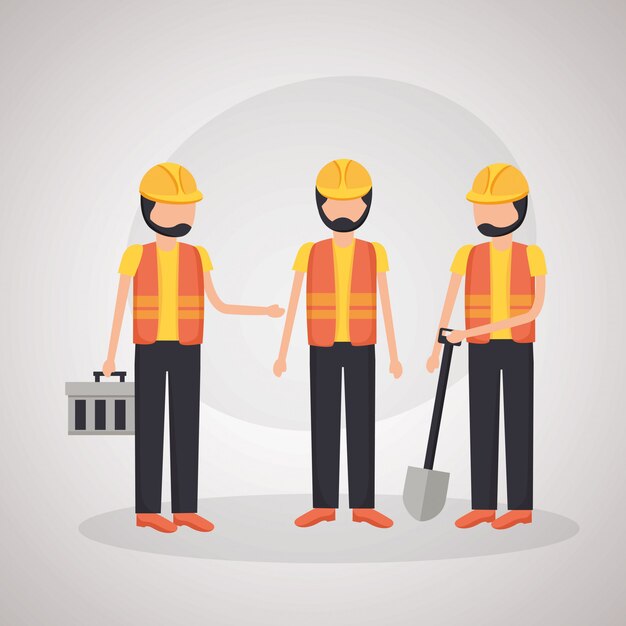 Equipo de construcción de los trabajadores