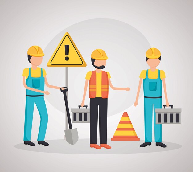 Equipo de construcción de los trabajadores