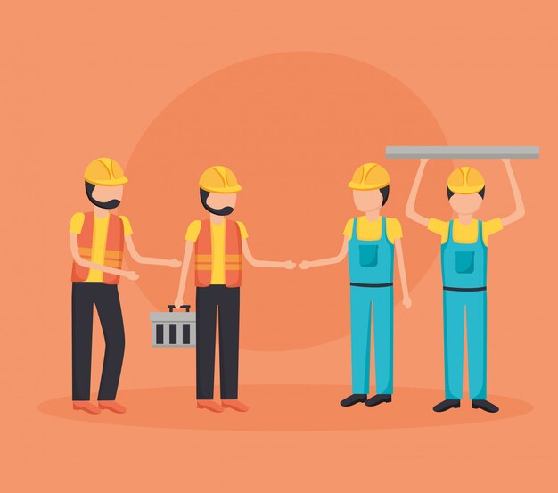 Equipo de construcción de los trabajadores