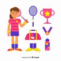 Vector gratuito equipo deportivo de bádminton