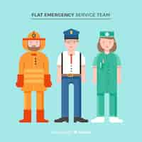 Vector gratuito equipo de emergencia flat