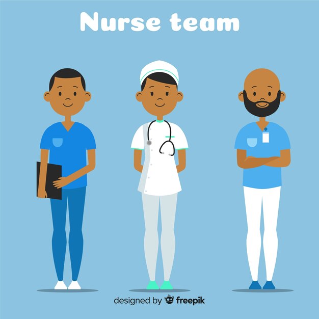Equipo de enfermería plano