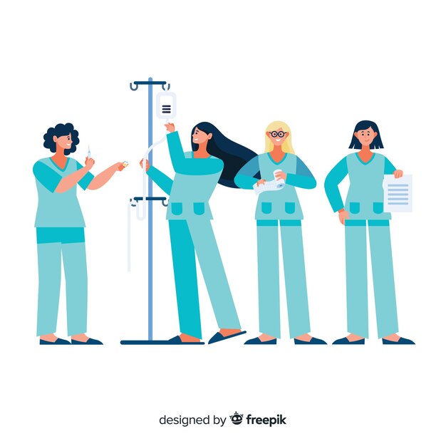 Equipo de enfermería plano