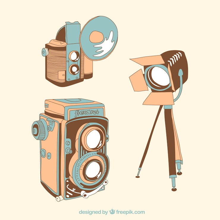 Vector gratuito equipo de fotografía