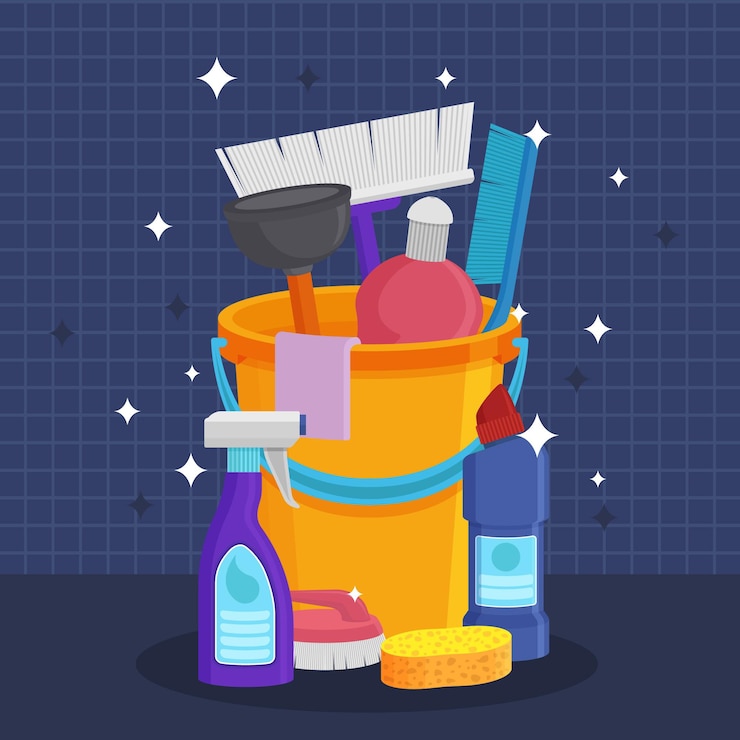 Vector gratuito equipo de limpieza de superficies