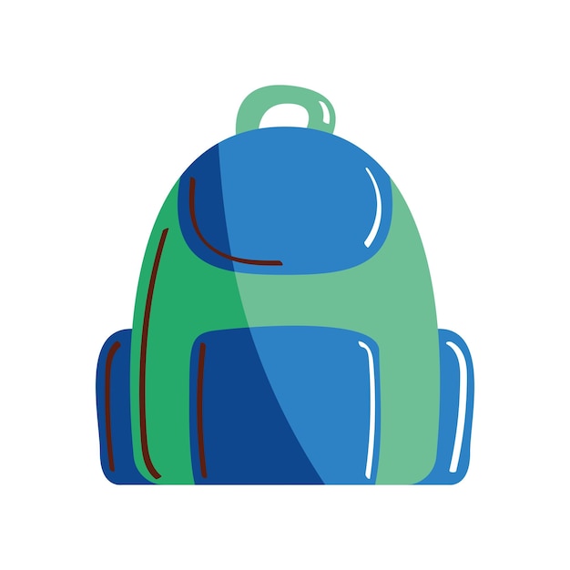 Vector gratuito equipo de mochila escolar azul