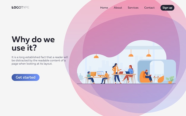 Equipo de negocios moderno que trabaja en espacios de oficina abiertos
