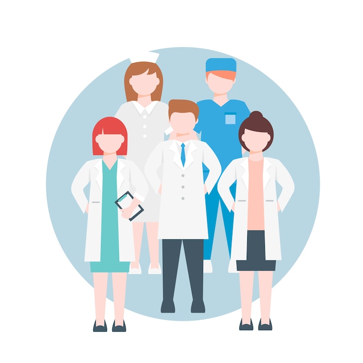 Vector gratuito equipo de profesionales de la salud