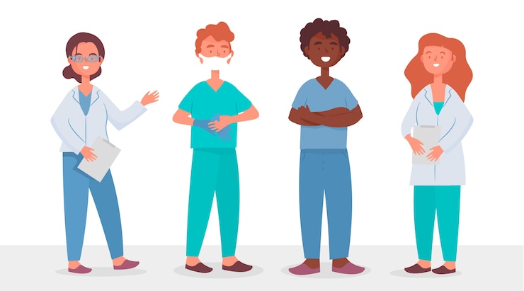 Vector gratuito equipo de profesionales de la salud