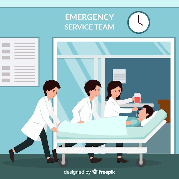 Vector gratuito equipo de servicios de emergencia