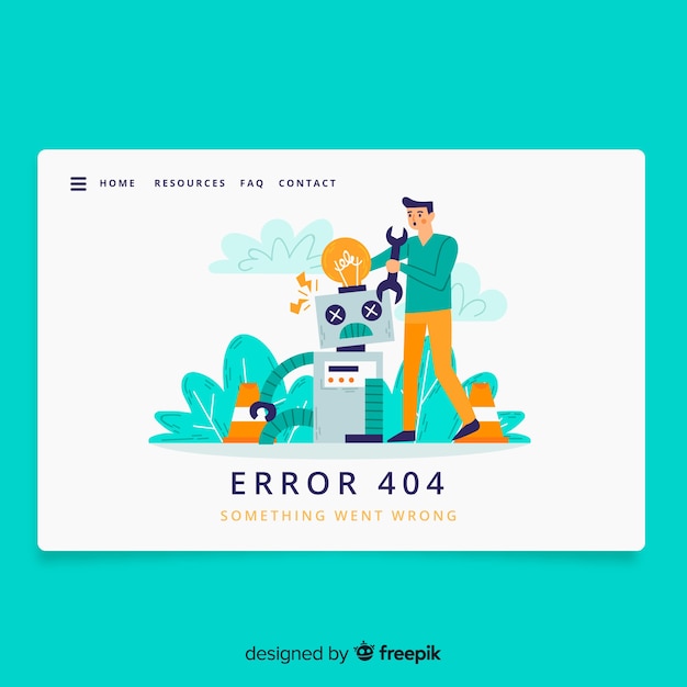 Error 404 concepto de página de inicio