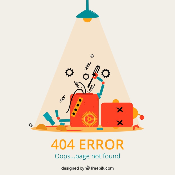 Vector gratuito error 404 dibujado a mano