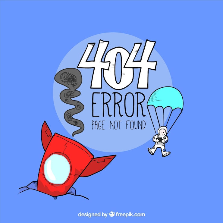 Vector gratuito error 404 dibujado a mano