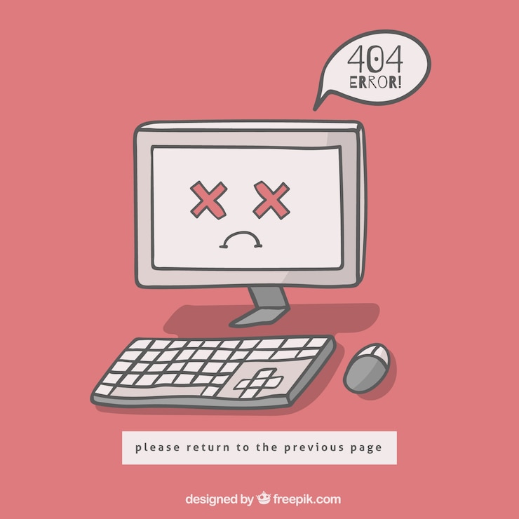 Vector gratuito error 404 dibujado a mano