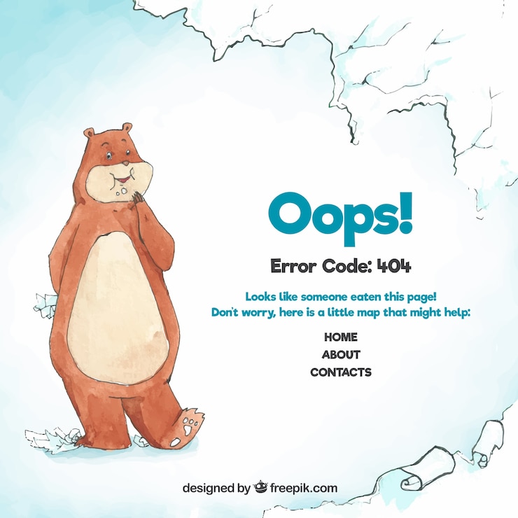 Vector gratuito error 404 dibujado a mano