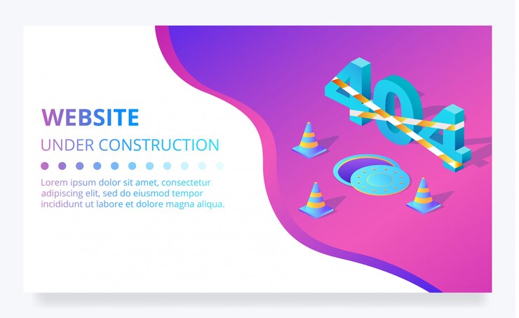 Vector gratuito error 404 sitio web en construcción página