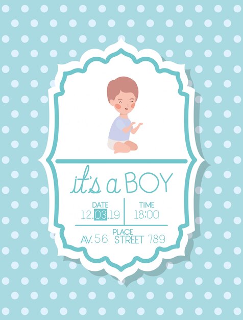 Es una tarjeta de baby shower para niños pequeños.