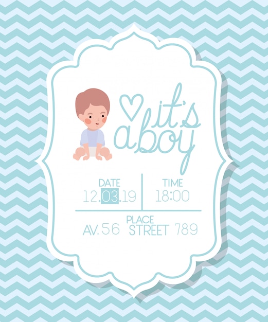 Vector gratuito es una tarjeta de baby shower para niños pequeños.