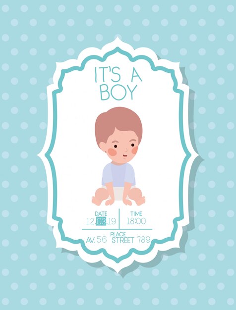 Es una tarjeta de baby shower para niños pequeños.
