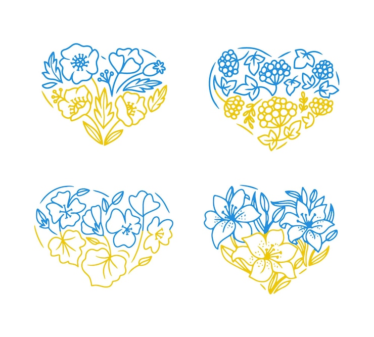 Vector gratuito este es el vector periwinkle viburnum lily viburnum el conjunto de flores ilustrado en forma de corazón