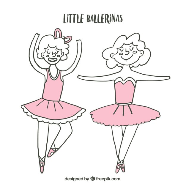 Esboza las pequeñas bailarinas divertidos