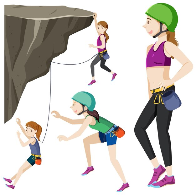 Escalador de montaña carácter deporte extremo estilo de vida activo