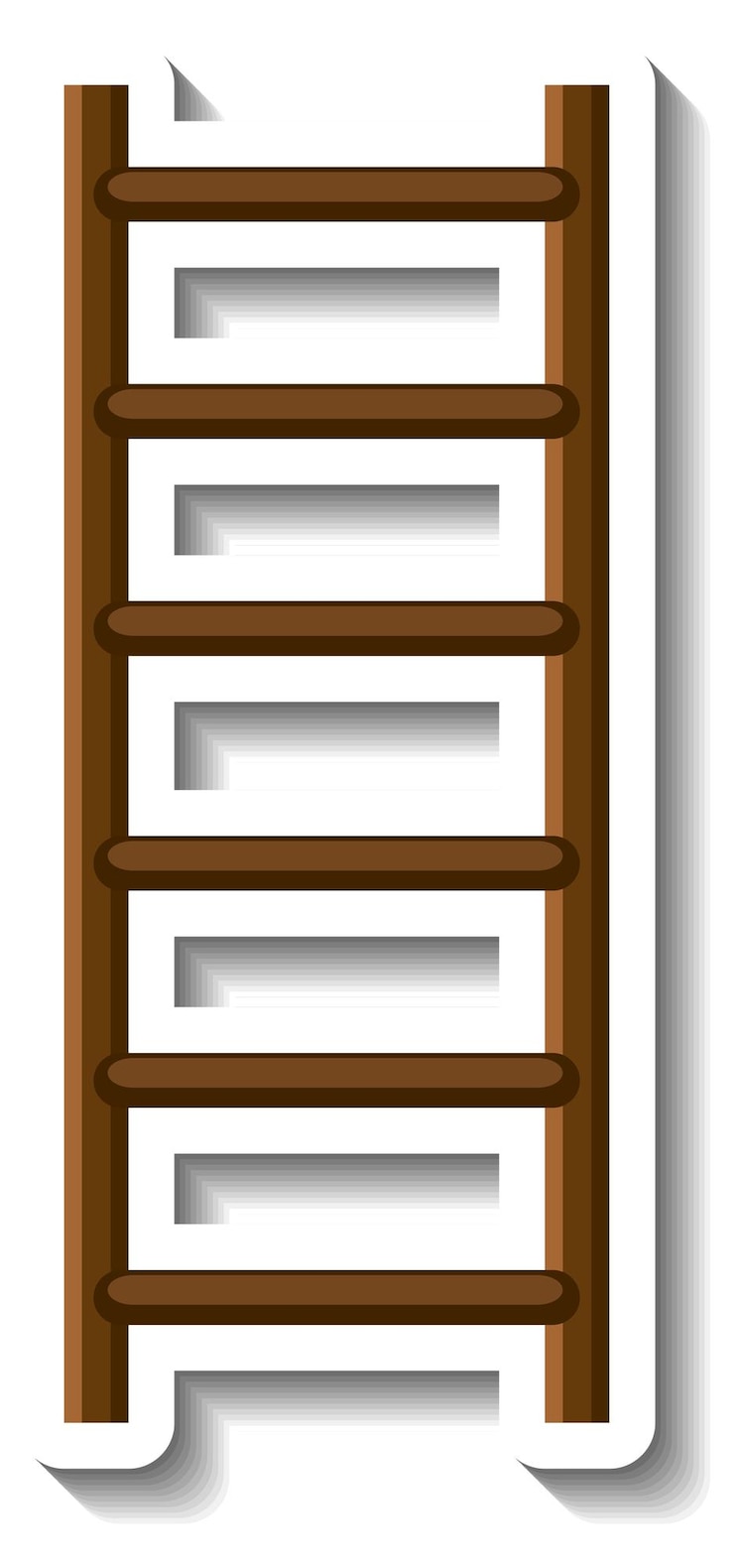 Vector gratuito escalera de madera aislada sobre un fondo blanco