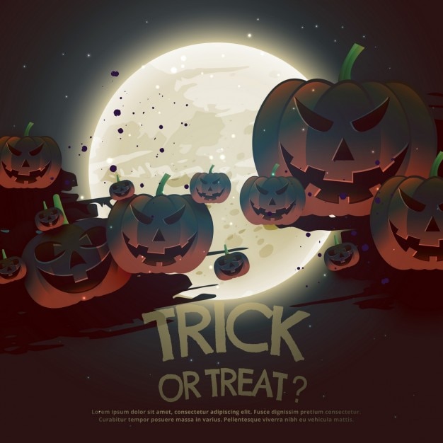 Vector gratuito escalofriantes calabazas la noche de halloween