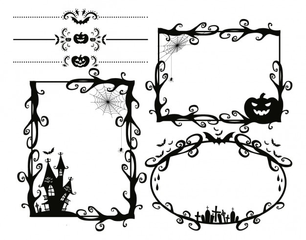 Vector gratuito escalofriantes marcos de halloween